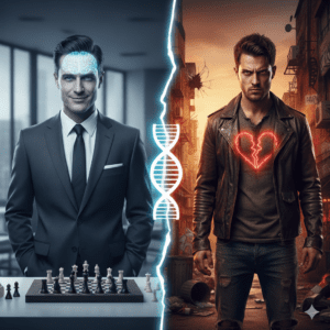 AI-generated image of Psychopath vs. Sociopath.