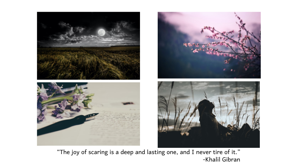 This is a collage, showing one of the best Khalil Gibran quotes.